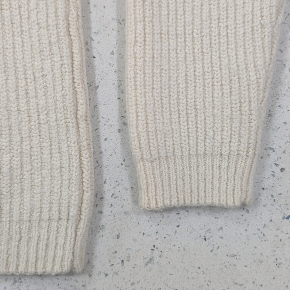 Norm Thompson Woman White Ivory Silk Wool Angora Blend Knit Sweater Mock Neck M - Picture 6 of 9